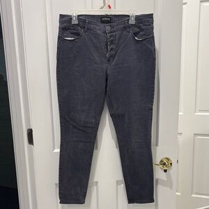 Express Brushed Charcoal Button-Fly Leggings. Size 12 Short